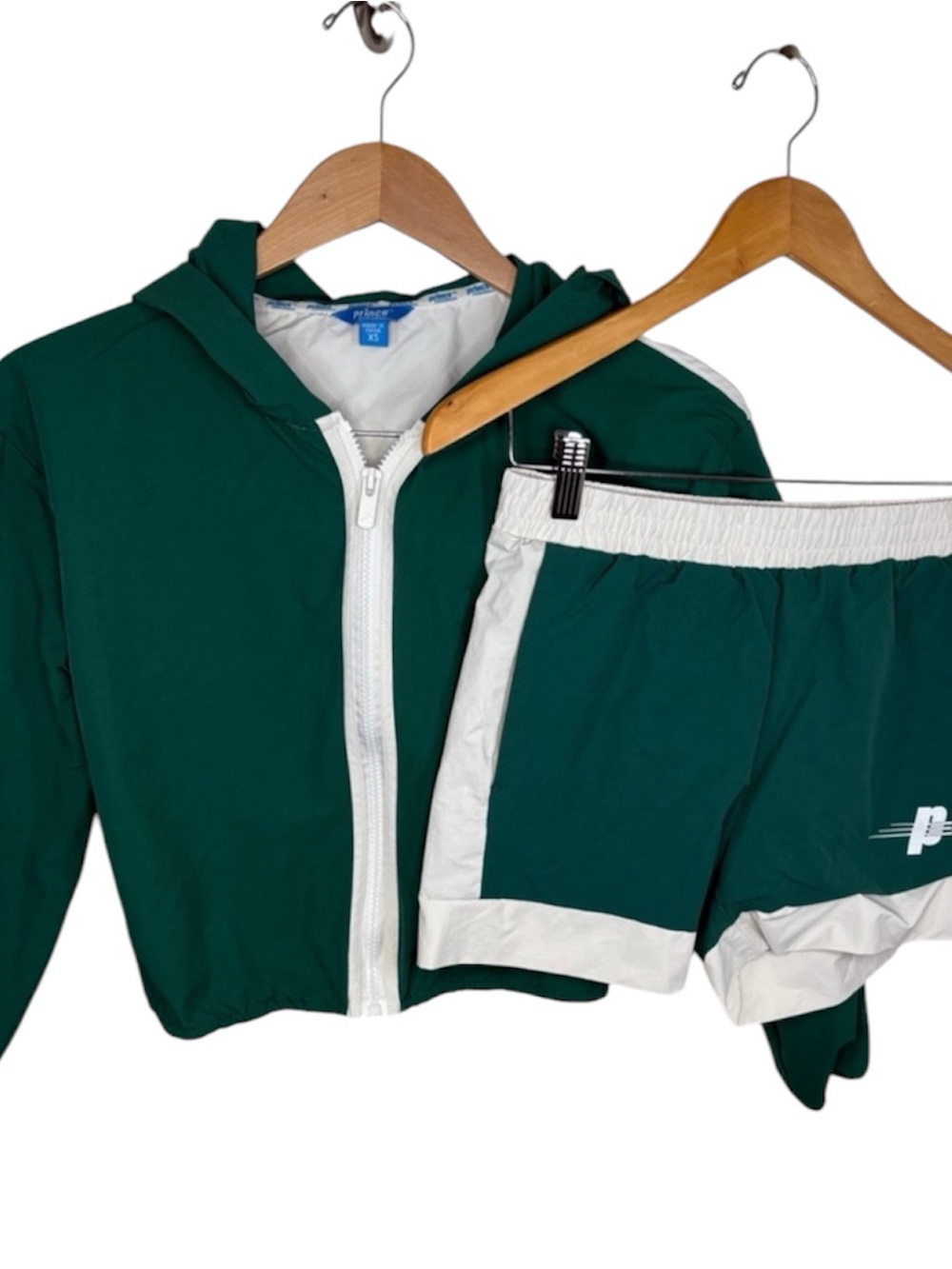 Prince Pickleball Green White Zip Jacket Matching Shorts Women Size XS